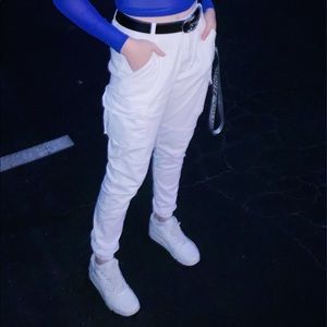 White cargo pants